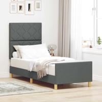 Bedframe met hoofdeinde Donkergrijs 80 x 200 cm Stof