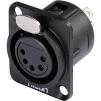 Hicon HI-X5DF-G XLR-connector Flensbus, contacten recht Aantal polen: 5 Zwart 1 stuk(s) - thumbnail