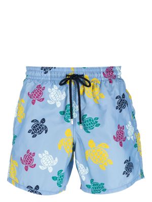 Vilebrequin short de bain à imprimé Ronde Des Tortues - Bleu