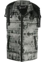Philipp Plein gilet matelassé Skull Dollar - Gris Philipp Plein gilet matelassé Skull Dollar - Gris