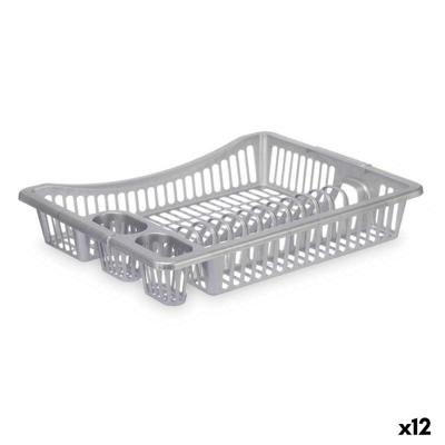 Afdruiprek voor Keukengootsteen Kinvara Zilverkleurig 46 x 8 x 36 cm (12 Stuks)