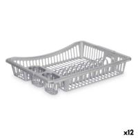 Afdruiprek voor Keukengootsteen Kinvara Zilverkleurig 46 x 8 x 36 cm (12 Stuks)