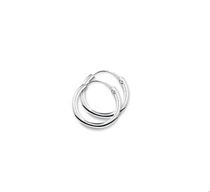 Oorringen Ronde Buis zilver 2 x 14 mm