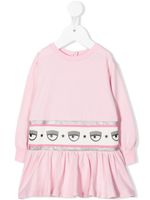 Chiara Ferragni Kids robe-pull à bande logo - Rose - thumbnail