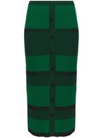 Proenza Schouler White Label jupe mi-longue à rayures - Vert - thumbnail