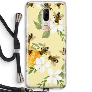 No flowers without bees: OnePlus 6 Transparant Hoesje met koord