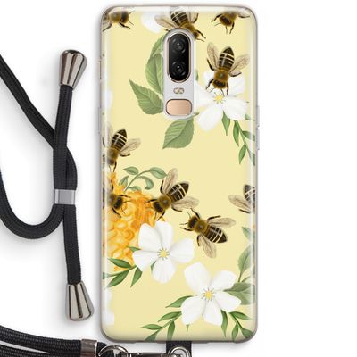 No flowers without bees: OnePlus 6 Transparant Hoesje met koord