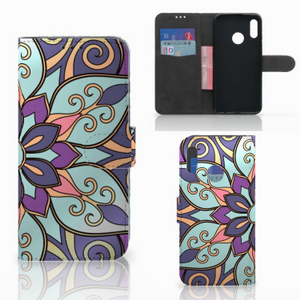 Honor 10 Lite Hoesje Purple Flower