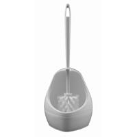 Sorex Wc/toiletborstel en houder - toiletgarnituur - wit - kunststof - druppelvorm - 35 cm