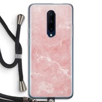 Roze marmer: OnePlus 7 Pro Transparant Hoesje met koord