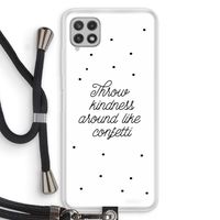 Confetti: Samsung Galaxy A22 4G Transparant Hoesje met koord