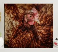 Canvas schilderij vogels Serieuze bruine kip