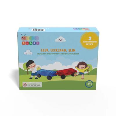 Gladi Magnetisch Speelgoed - Uitbreidingsset - 2 magnetische auto's