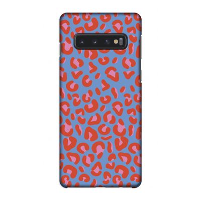 Leopard blue: Samsung Galaxy S10 4G Volledig Geprint Hoesje