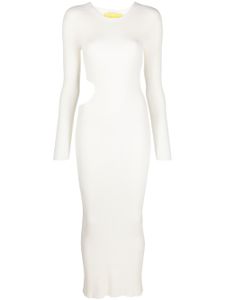 AERON robe longue en maille à design nervuré - Blanc