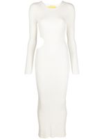 AERON robe longue en maille à design nervuré - Blanc