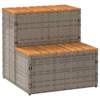 VidaXL Hottub-opstap 50x50x50,5cm poly rattan&massief acaciahout grijs VidaXL Hottub-opstap 50x50x50,5cm poly rattan&massief acaciahout grijs