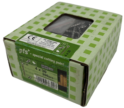 pgb-Europe PFS+ | RVS Spaanplaatschroef PFS+ VK-T Ø 4,0x30 A2 - 200 stuks - PFWVTVA00004000303