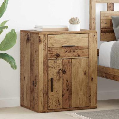 Nachtkastje met lade Oud hout 50 x 36 x 60 cm Bewerkt hout