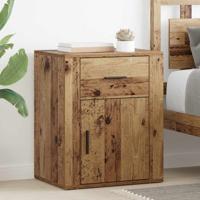 Nachtkastje met lade Oud hout 50 x 36 x 60 cm Bewerkt hout