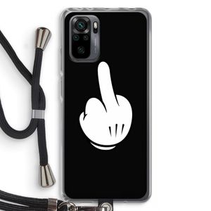 Middle finger black: Xiaomi Redmi Note 10 Pro Transparant Hoesje met koord