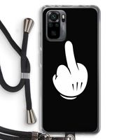 Middle finger black: Xiaomi Redmi Note 10 Pro Transparant Hoesje met koord Middle finger black: Xiaomi Redmi Note 10 Pro Transparant Hoesje met koord