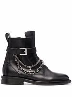 Zadig&Voltaire bottines en cuir à détail de chaîne - Noir