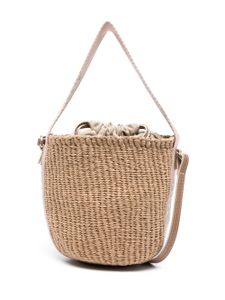 Chloé sac seau Woody à design tressé - Marron