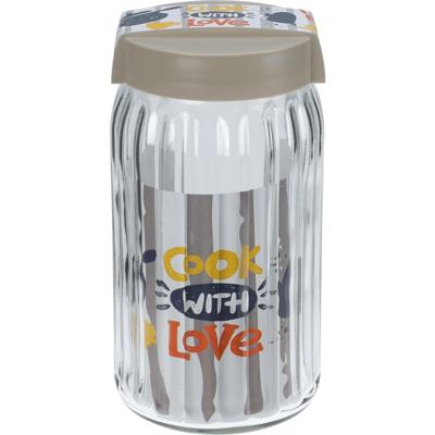 Excellent Houseware Voorraadpot glas 1700ml deksel