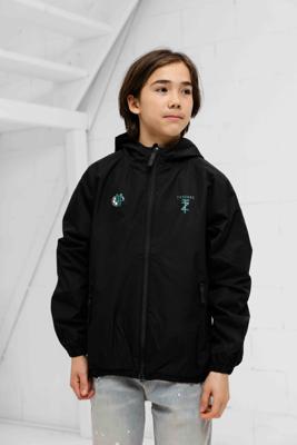 Touzani Beni Windjack Kids Zwart/Groen - Maat 164 - Kleur: Zwart | Soccerfanshop