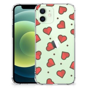 iPhone 12 Mini Doorzichtige Silicone Hoesje Hearts