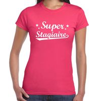 Super stagiaire cadeau t-shirt roze voor dames - thumbnail