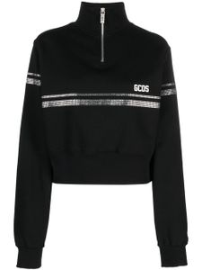 GCDS sweat orné de cristaux à logo imprimé - Noir