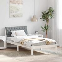 Bedframe Wit en lichtgrijs 90 x 190 cm Massief grenenhout Bedframe Wit en lichtgrijs 90 x 190 cm Massief grenenhout