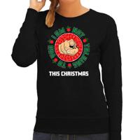 Foute Kersttrui/sweater voor dames - i am not talking to you - zwart - kerstfeest - thumbnail