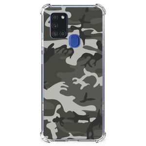 Samsung Galaxy A21s Doorzichtige Silicone Hoesje Army Light