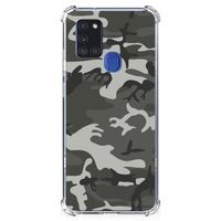 Samsung Galaxy A21s Doorzichtige Silicone Hoesje Army Light - thumbnail