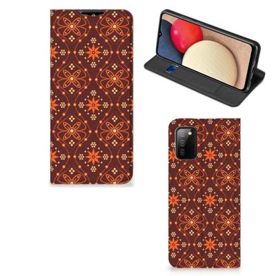 Samsung Galaxy M02s | A02s | Hoesje met Magneet | Batik Brown