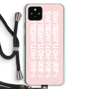 Hotline bling pink: Pixel 5a 5G Transparant Hoesje met koord