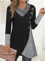 Others Irregular Craftsmanship Casual Plaid Shirt - thumbnail