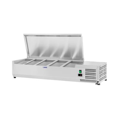 Opzetkoelvitrine - 120 x 33 cm - 5 GN 1/4 containers