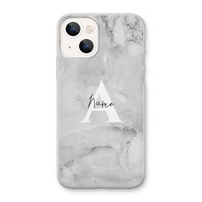 Ivory Marble: iPhone 13 mini Transparant Hoesje
