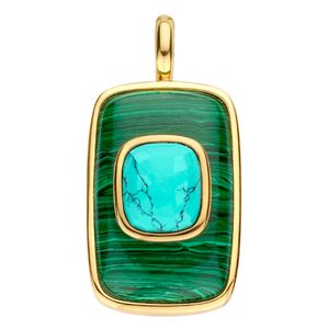 TI SENTO-Milano 6815MA Hanger Mother of Pearl zilver goudkleurig-groen-turquoise14 x 20 mm