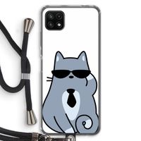 Cool cat: Samsung Galaxy A22 5G Transparant Hoesje met koord