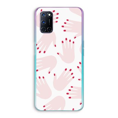 Hands pink: Oppo A92 Transparant Hoesje