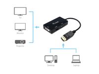 Equip 133441 video kabel adapter 0,24 m DisplayPort DVI-D + VGA (D-Sub) + HDMI Zwart - thumbnail