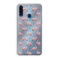 Flamingoprint groen: Samsung Galaxy A20s Transparant Hoesje
