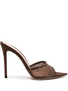 Gianvito Rossi sandales Rania 105 mm à ornements en cristal - Marron