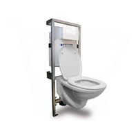 Plieger brussel toiletset inclusief Inbouwreservoir en closetzitting Geberit Sigma 01 afdekplaat wit 0190660/4345102/0701131/0700518/