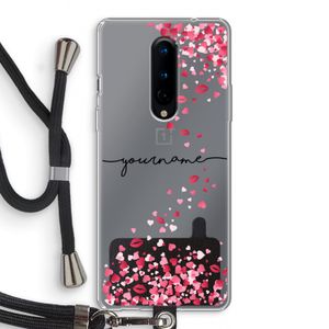 Hartjes en kusjes: OnePlus 8 Transparant Hoesje met koord